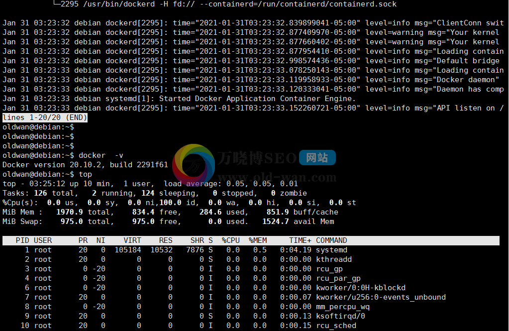 西安SEO优化站长教您如何在Debian 10.7 Linux上安装最新Docker
